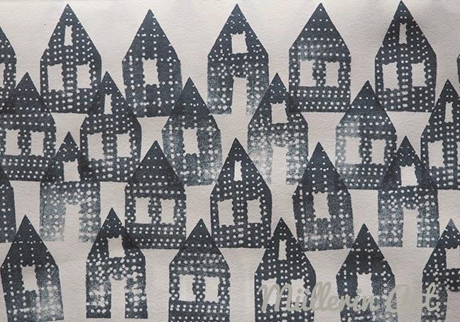 Häuser-Muster-Druck-Müllerin Art