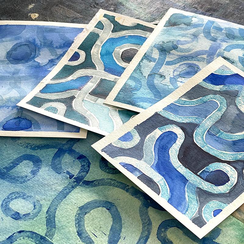 Stempel und Aquarell ©muellerinartstudio