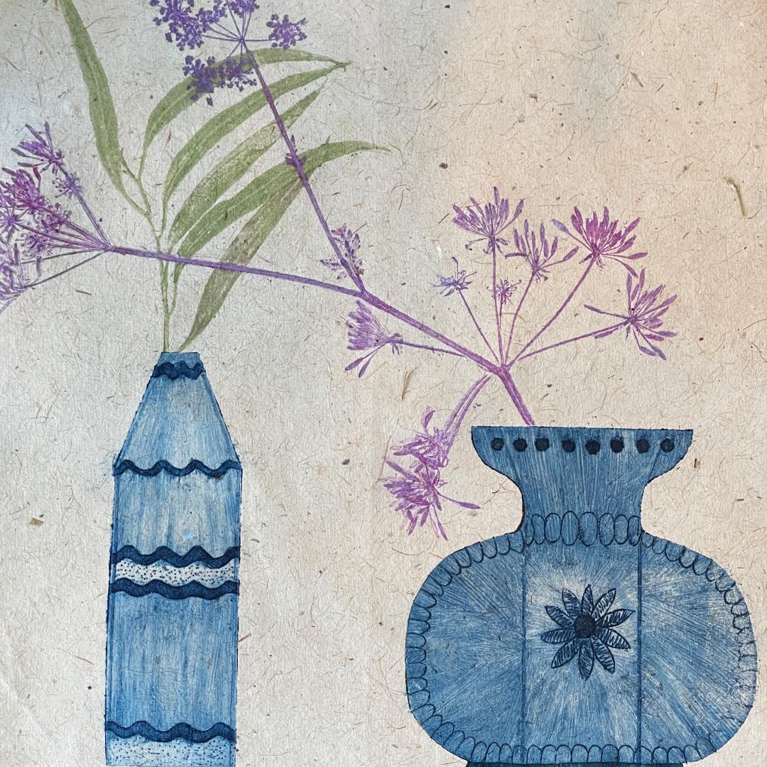 Druck: Britta Scherholz 
Sommerbuch-Workshop im ©muellerinartstudio