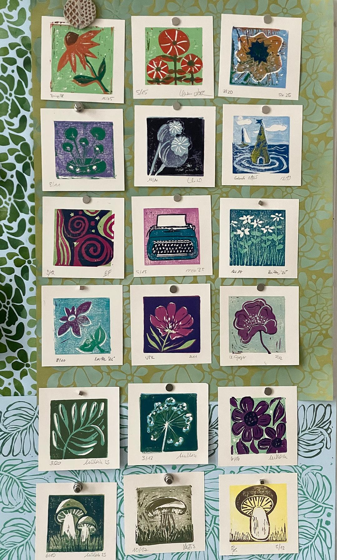 Reduktionsdruck "verlorene Platte" entstanden im Workshop im ©muellerinartstudio
