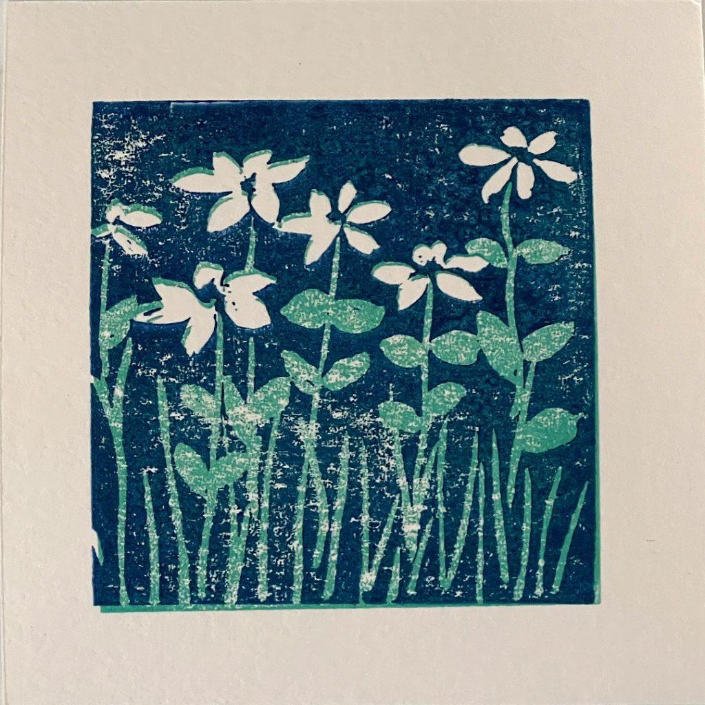 Reduktionsdruck "verlorene Platte" Donate entstanden im Workshop im ©muellerinartstudio
