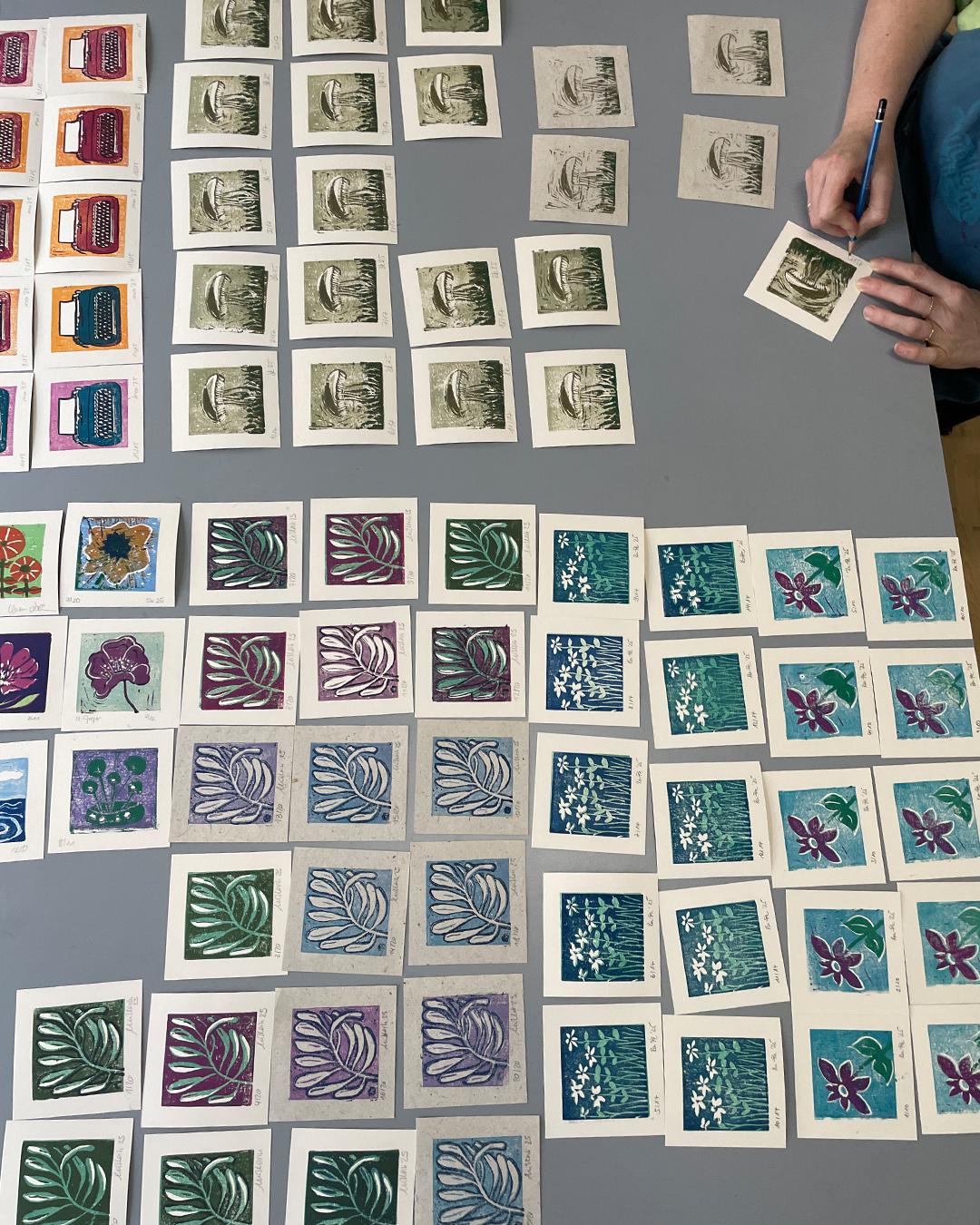 Reduktionsdruck "verlorene Platte" entstanden im Workshop im ©muellerinartstudio