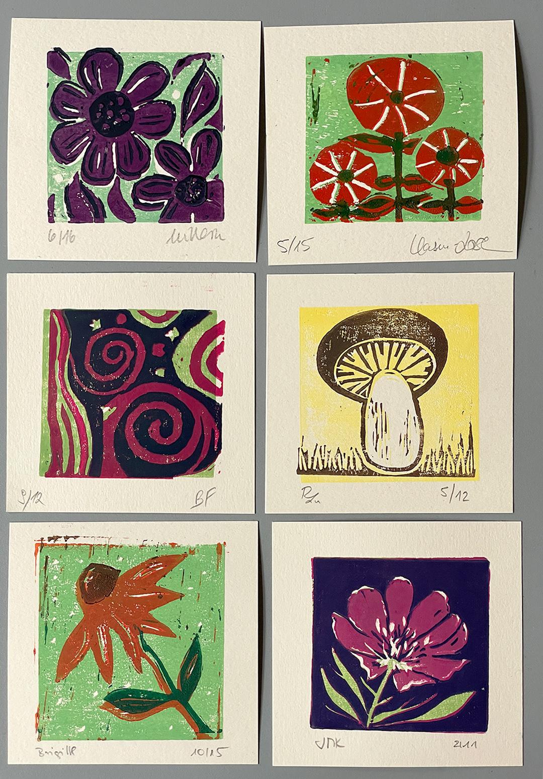 Reduktionsdruck "verlorene Platte" entstanden im Workshop im ©muellerinartstudio