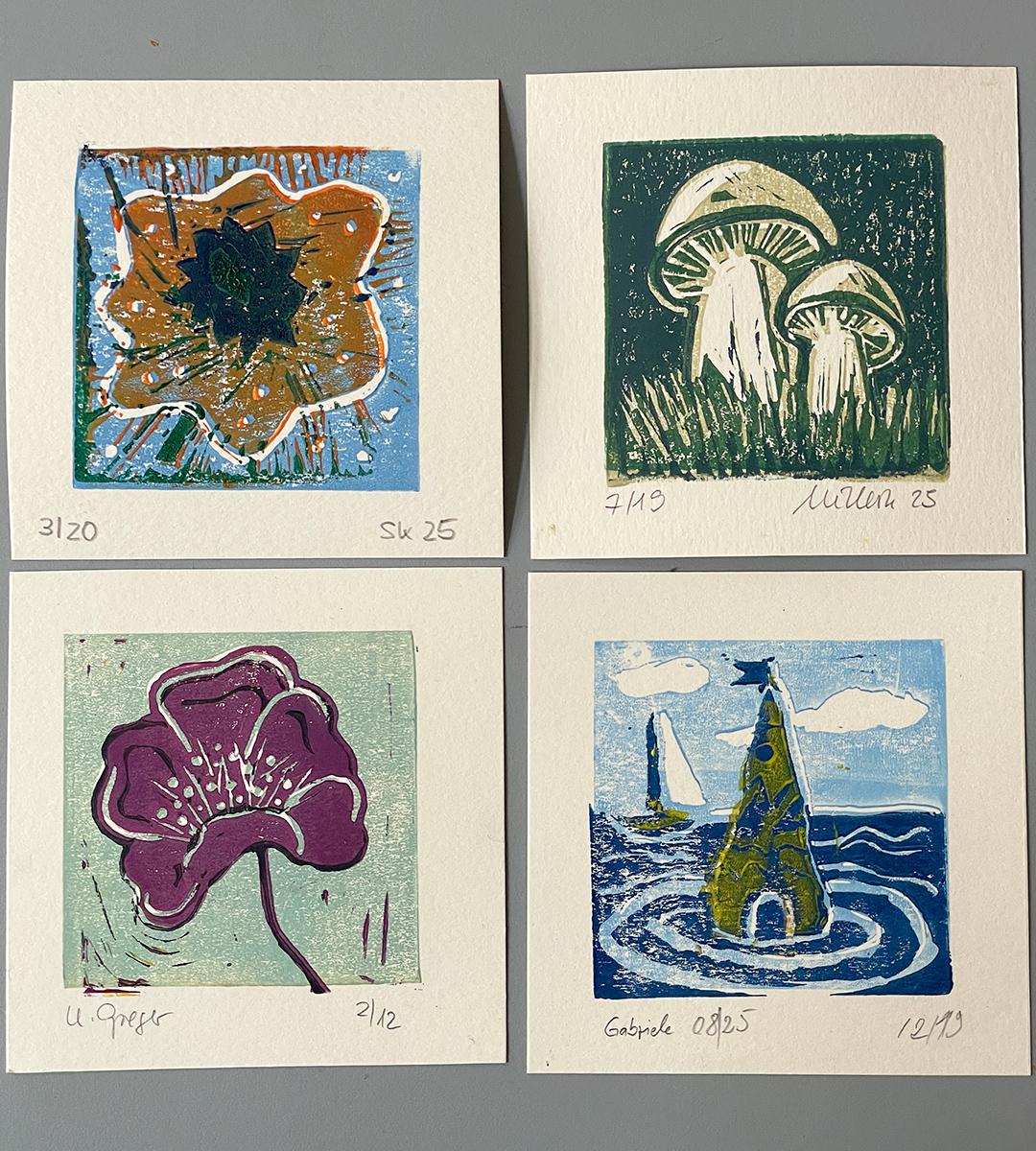 Reduktionsdruck "verlorene Platte" entstanden im Workshop im ©muellerinartstudio