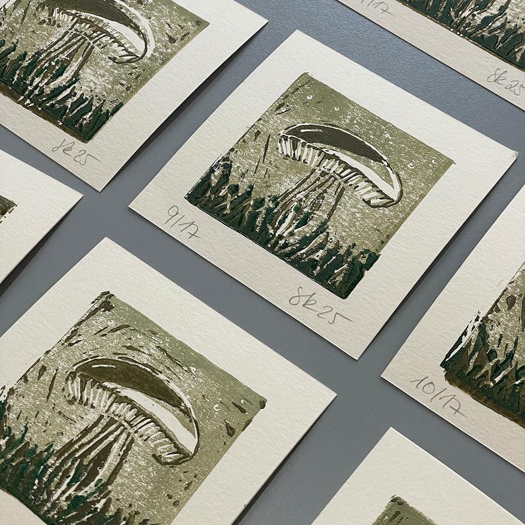 Reduktionsdruck "verlorene Platte" Sandra entstanden im Workshop im ©muellerinartstudio