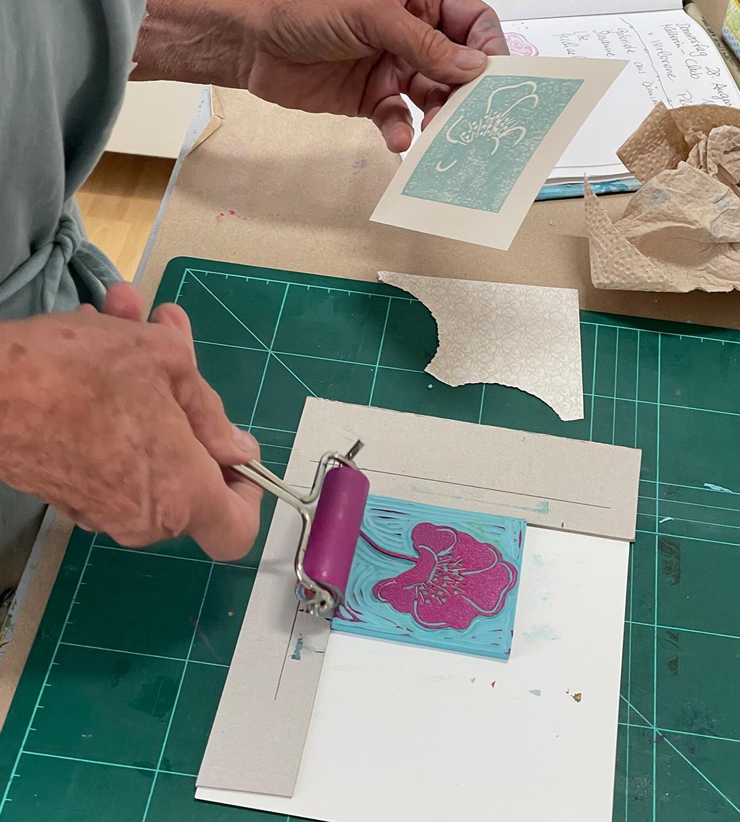 Reduktionsdruck "verlorene Platte" Ute  im Workshop im ©muellerinartstudio
