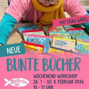 Bunte Bücher mit Frau Gäbel