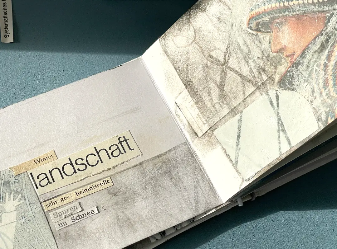 Januarbüchlein weiss, grau, Spuren ©muellerinartstudio