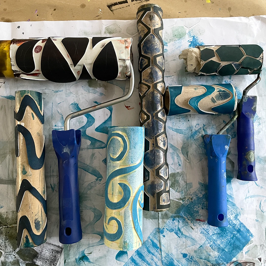 Elemente im Walzendruck ©muellerinartstudio 