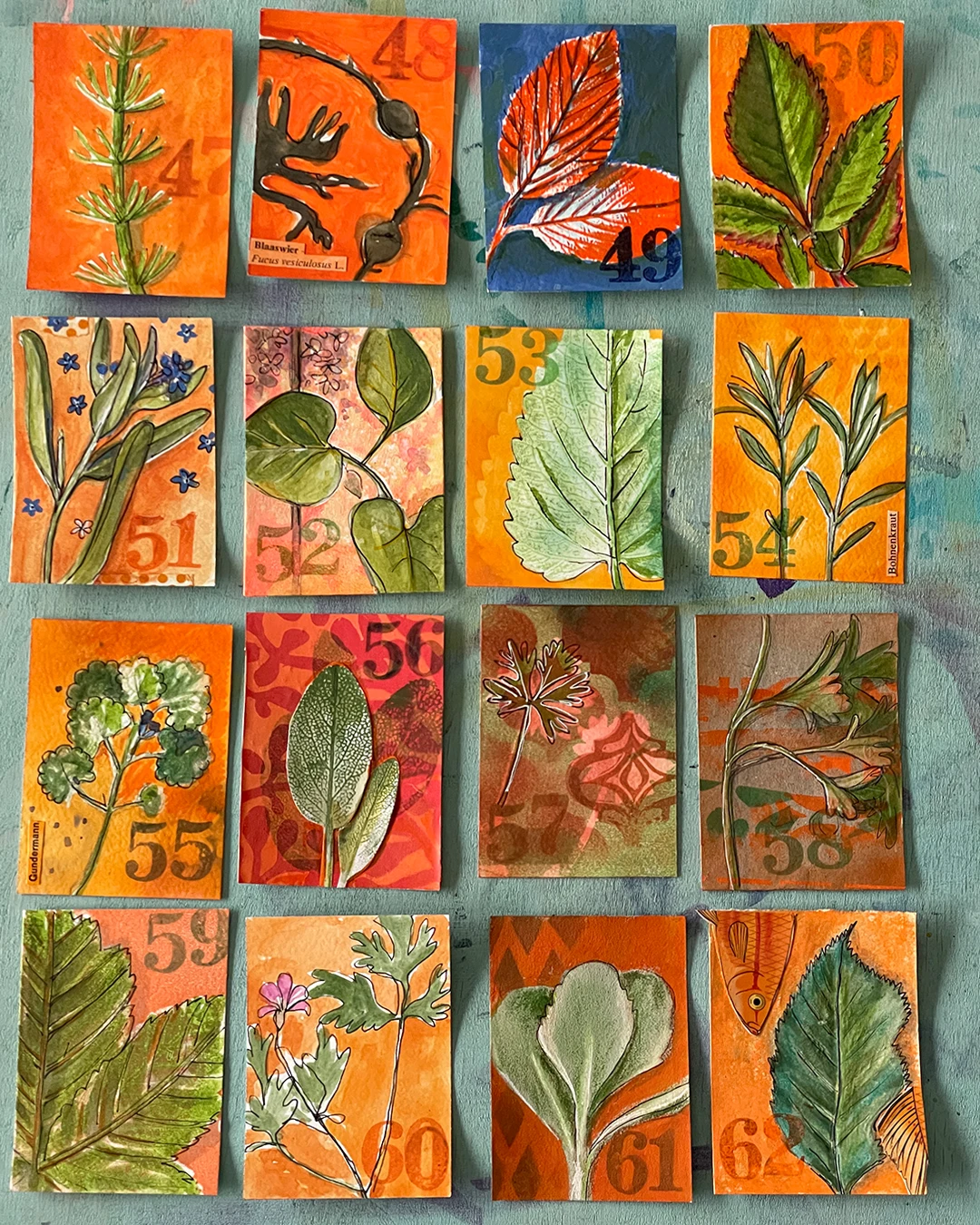 100 bunte Blätter 47 - 62 ©muellerinartstudio