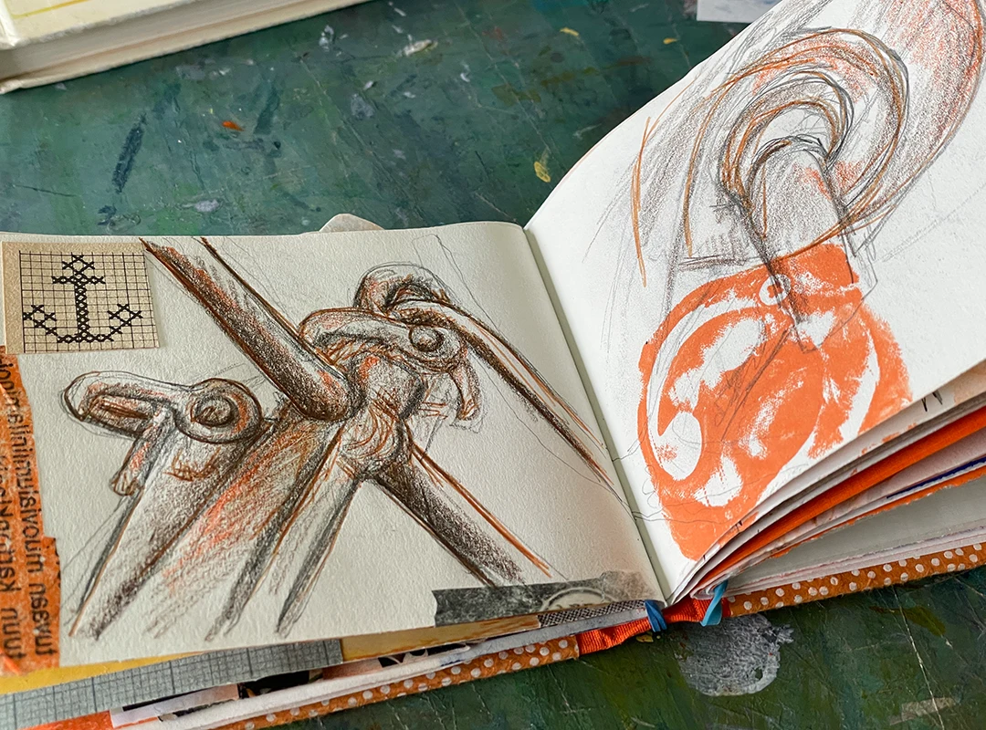 Monatsbüchlein Orange April 2026 ©muellerinartstudio