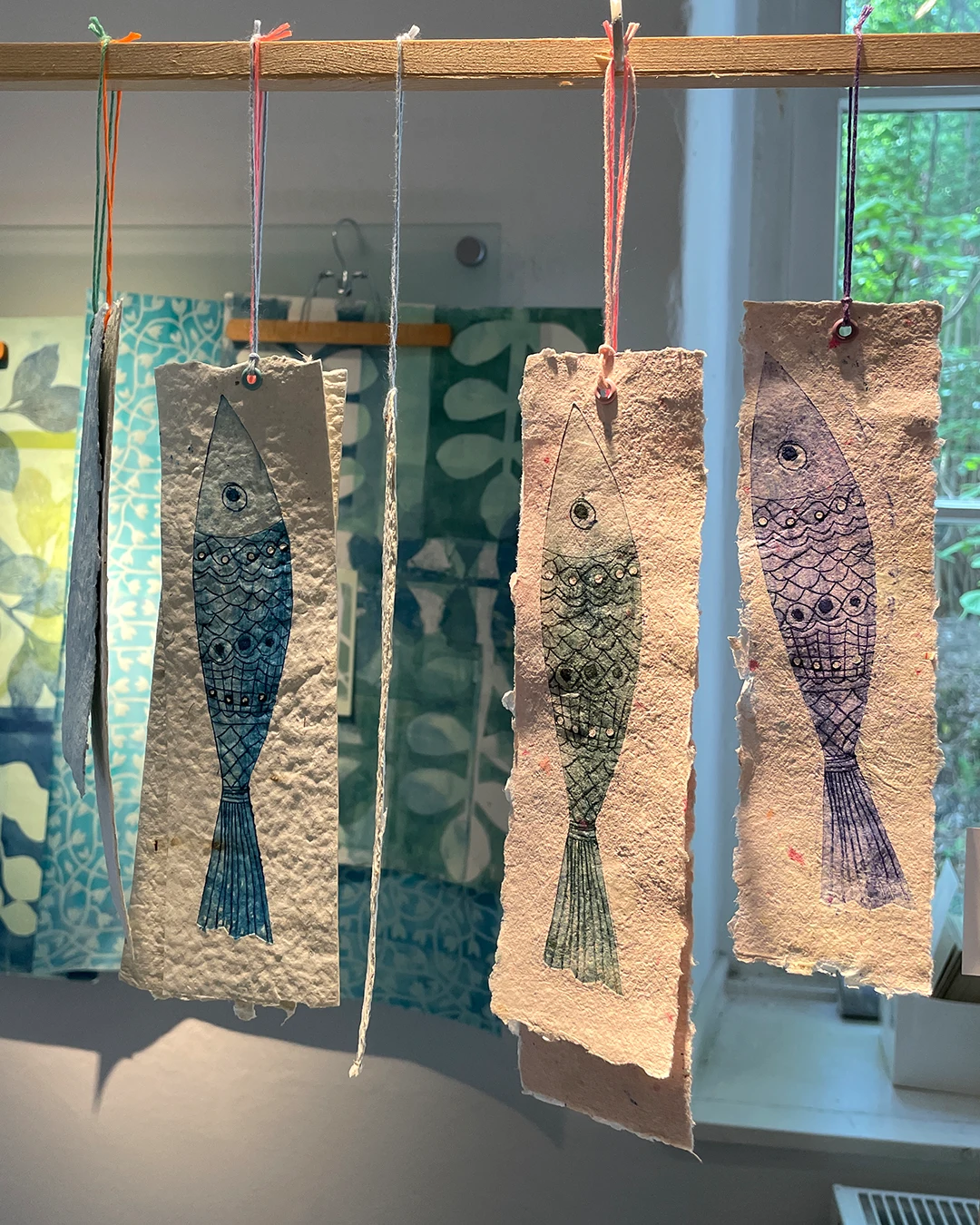 Fische Milchtütendruck auf handgeschöpftem Papier ©muellerinartstudio
