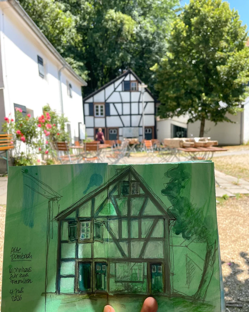 Zeichenworkshop am Papiermuseum Alte Dombach ©muellerinartstudio