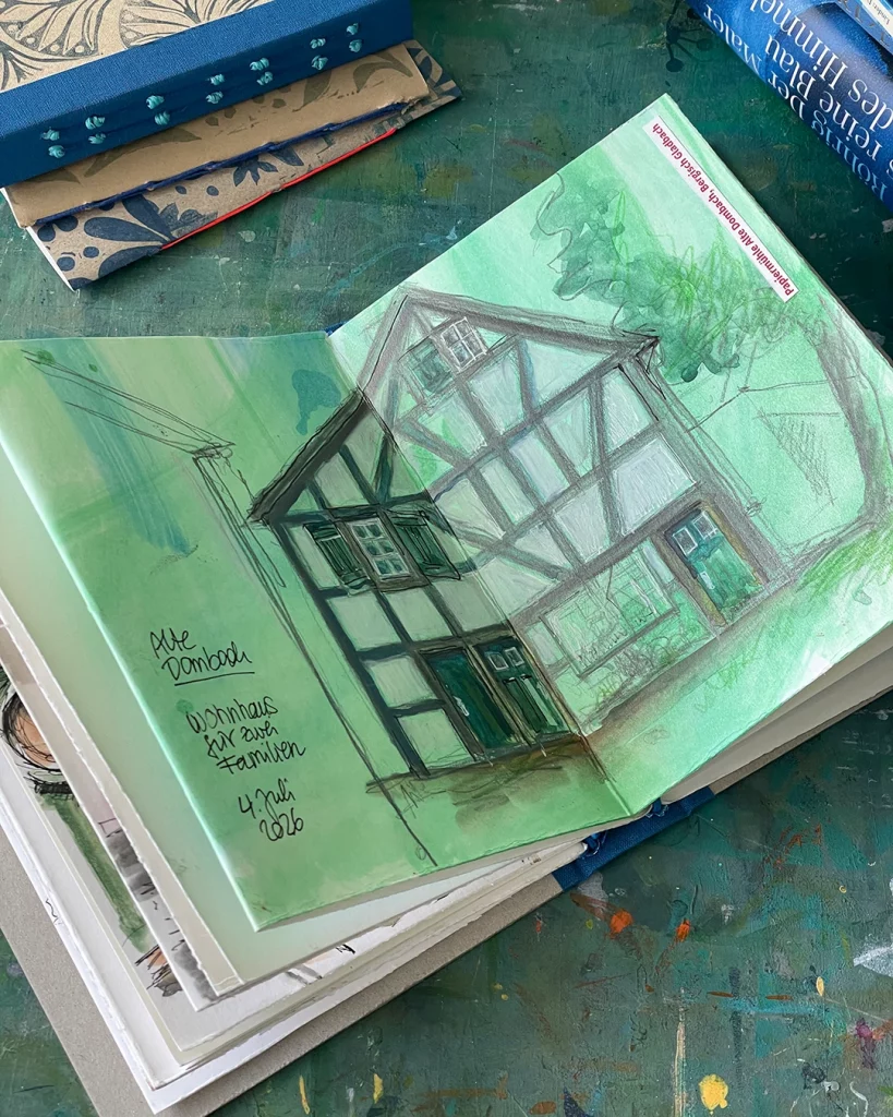 Zeichenworkshop am Papiermuseum Alte Dombach ©muellerinartstudio
