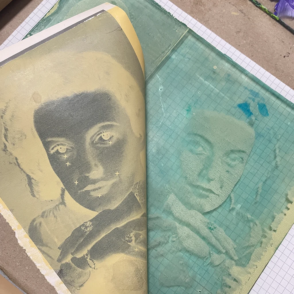 Transferdruck Gelliplate ©muellerinartstudio
