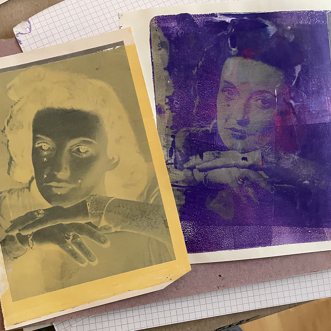 Transferdruck Gelliplate ©muellerinartstudio
